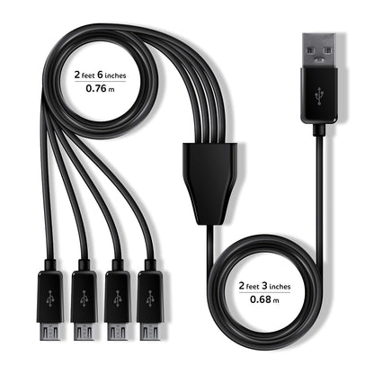 MY ARCADE Cable multicable - Cable Divisor USB para armarios Micro Player Mini 1 USB A a 4 Micro USB - Conecta hasta 4 Micro Reproductores