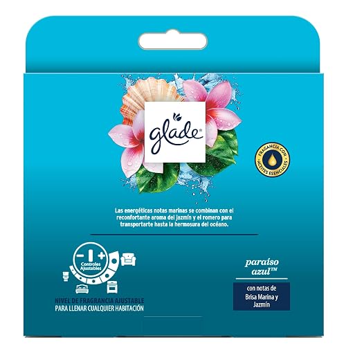 Glade Aromatizante para Hogar Eléctrico Paraíso Azul, 5 Repuestos 21 ml
