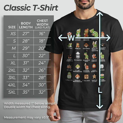 Nintendo Playera Pixel Cast Camiseta para para Hombre