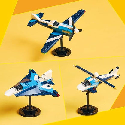 LEGO® Creator 3en1 Aeronave: Avión de Carreras Juguete de construcción transformable en un Jet o un helicóptero, Idea de Regalo para niños y niñas de 7 años o más 31160