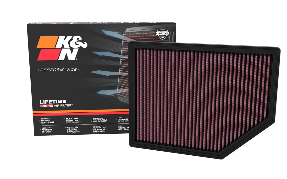 K&N Filtro de Aire Compatible con Ford Bronco Raptor 3.0L V6 2022+, 33-5132