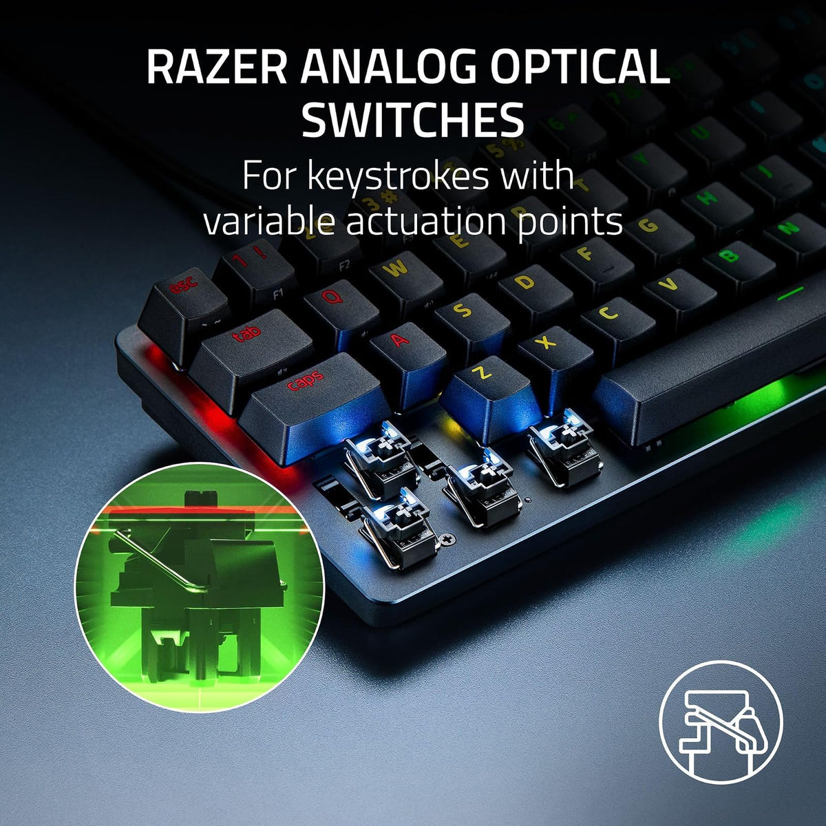 Razer Huntsman Mini Analog - Teclado Gaming analógico 60% de tamaño con switches ópticos