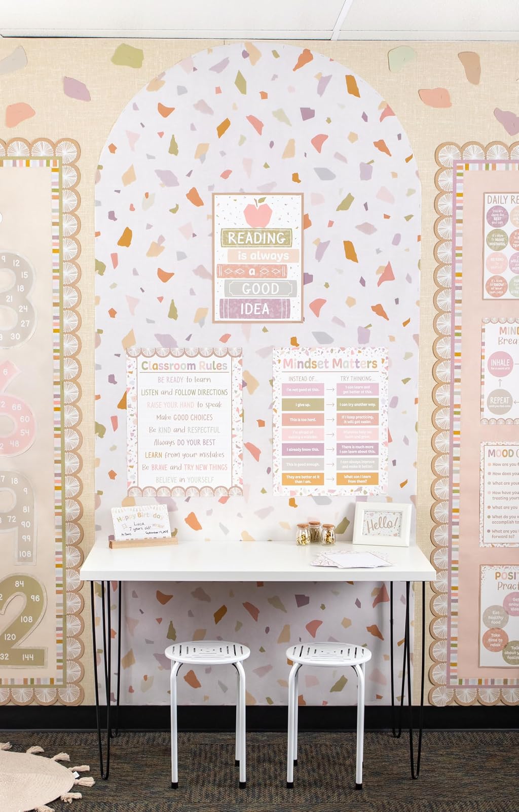 Teacher Created Resources Terrazzo Tones Better Than Paper® - Rollo de tablero de anuncios (TCR77439)