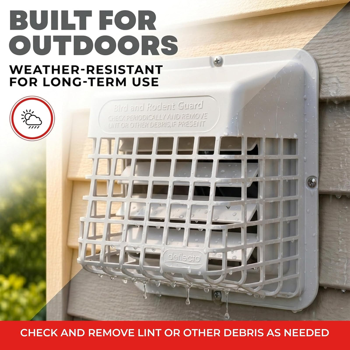 Deflecto ubgwl-a Universal de Aves, se Adapta a 3" a 10.2 cm Rejillas de ventilación, Color Blanco (ubgwl)