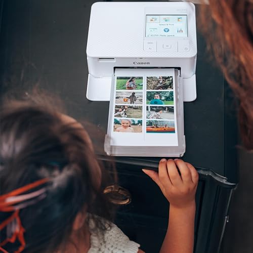 Canon Impresora Selphy CP1500 Blanco | Incluye casete de papel, adaptador de corriente y cable de CA para impresión, organización y alimentación