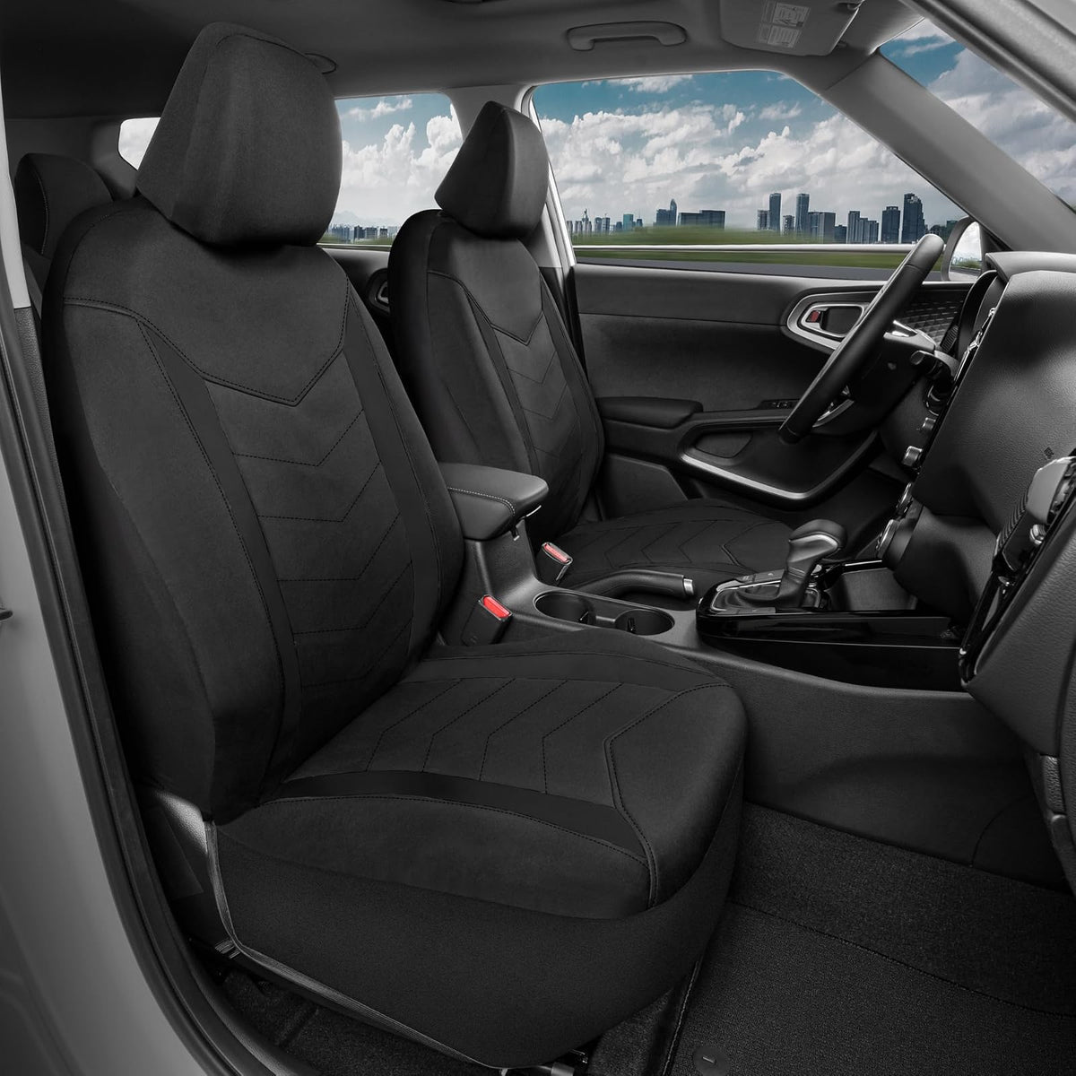 Motor Trend SpillGuard 2 Funda de Asiento Negro para Automóviles y Asiento para Camión – Forros para Asientos de Carro