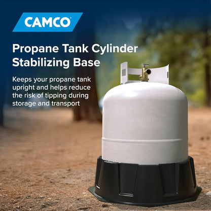 Camco 57237 Base Estabilizadora para Tanque de Propano de 20 y 30 Libras, Negro