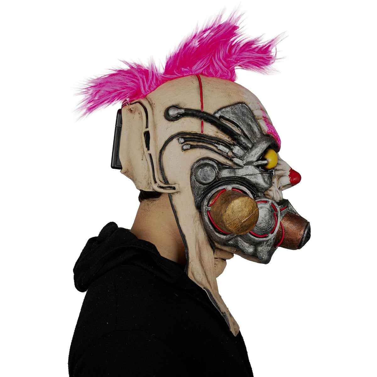 Ghoulish Productions Máscara De Látex Clown Muzzle, Accesorio Pink Payaso Luminoso, Disfraz Aterrador Halloween y Fiestas Temáticas, Cosplay Ciberpunk Clown, Diseño Artesanal Máscara Luminosa