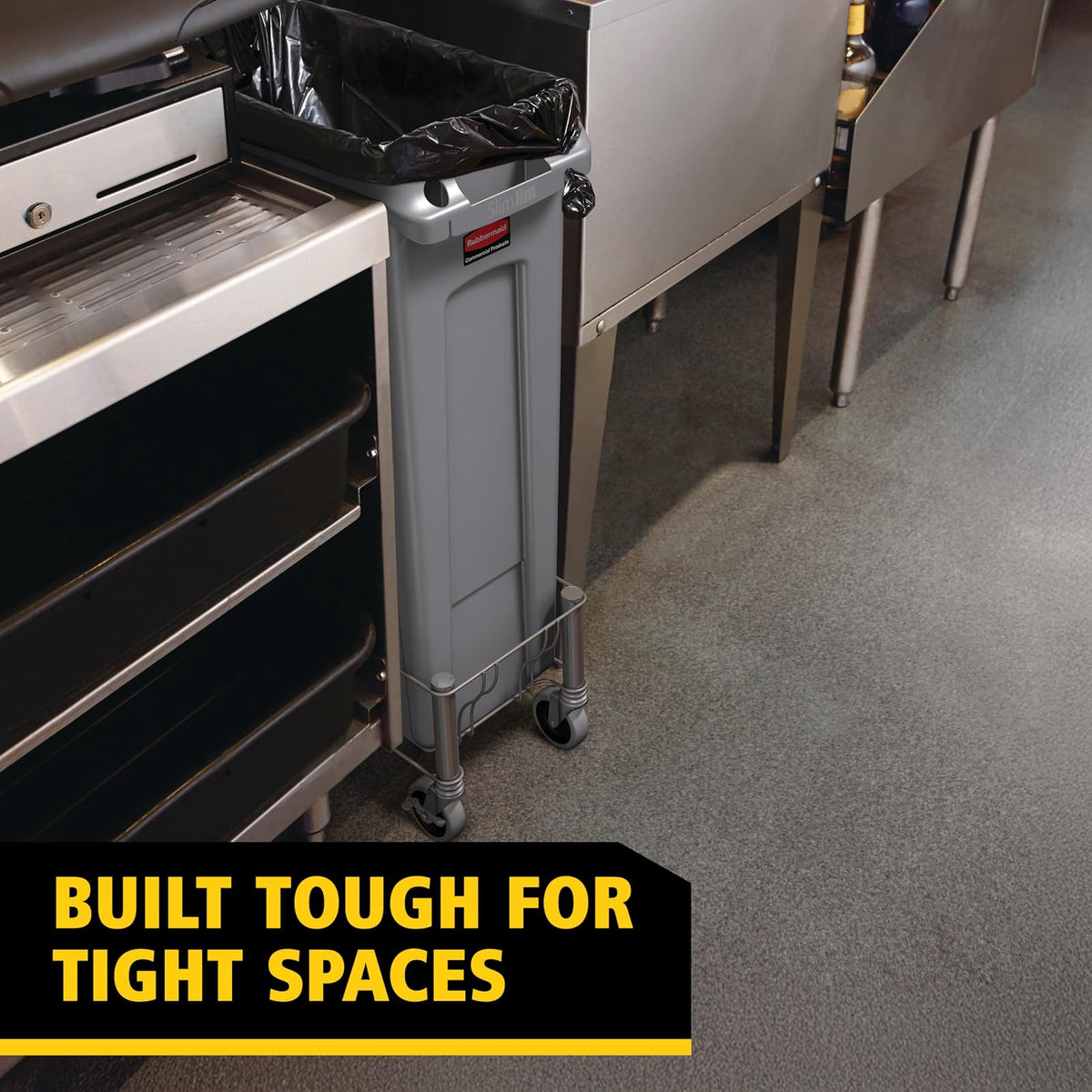 Rubbermaid 3540-60 Slim Jim 87.1 L Rectangular Gris - Cubo de basura (87.1 L, Rectangular, Gris, 279 mm, 559 mm, 762 mm)