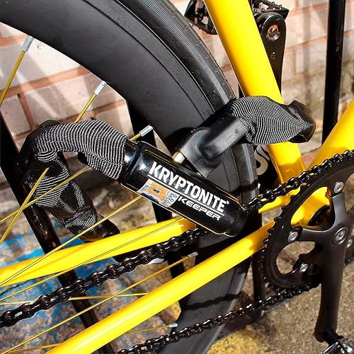 Kryptonite Candado de Seguridad para Bicicleta con Cadena de 85 cm y Cerradura Cilíndrica Disco Negro