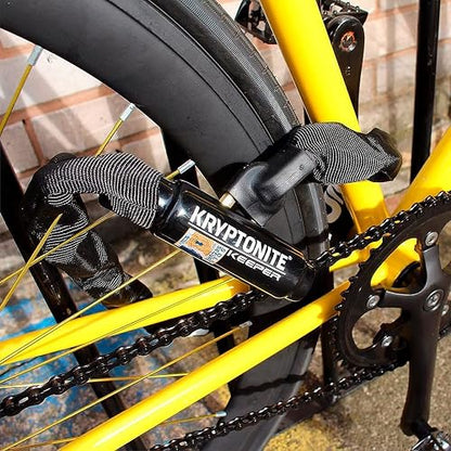 Kryptonite Candado de Seguridad para Bicicleta con Cadena de 85 cm y Cerradura Cilíndrica Disco Negro