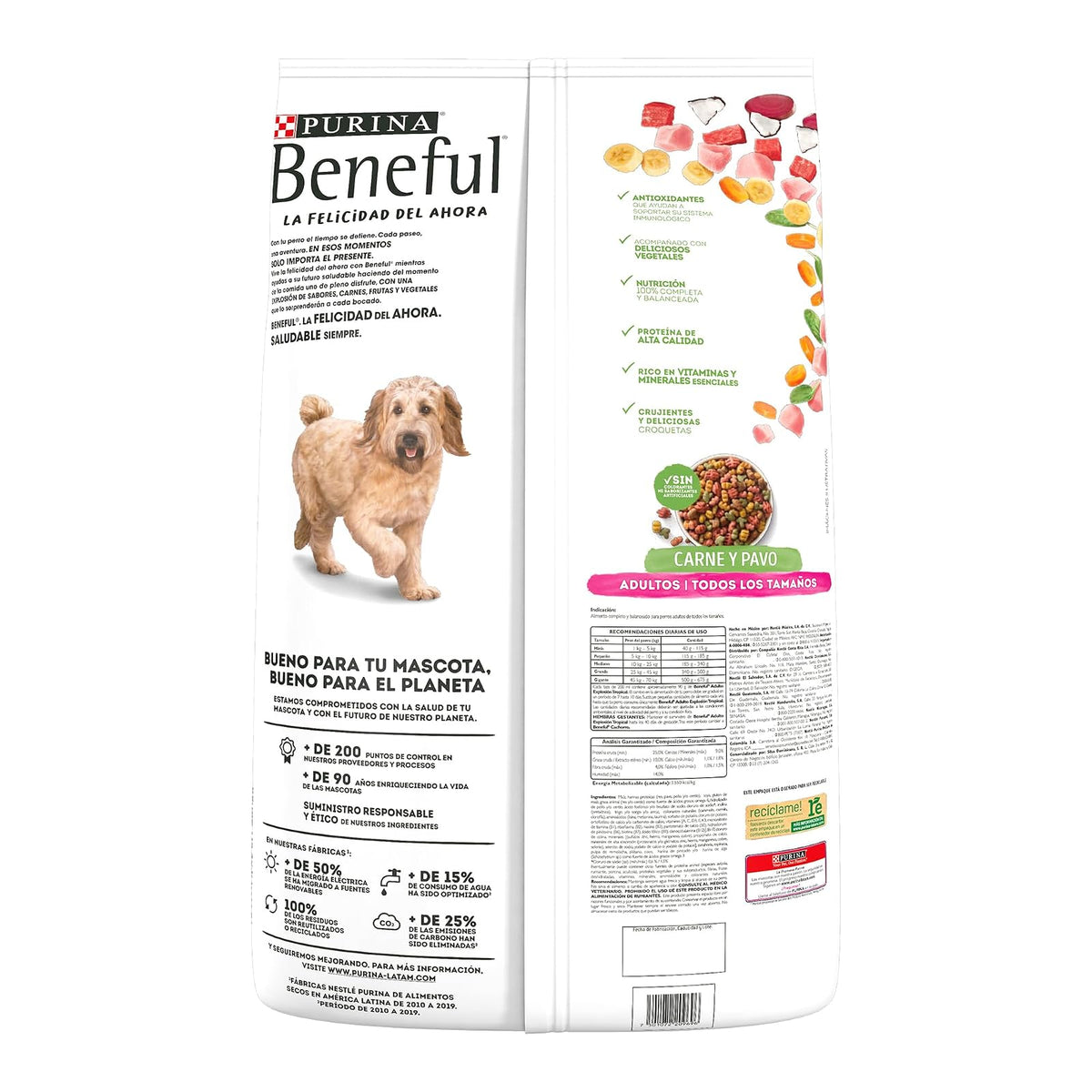Beneful Purina Adulto Energia Tropical Sabor Carne y Pavo 10Kg