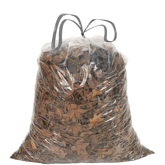 Ultrasac - Bolsas de basura transparentes con cordón de 39 galones de 1.0 mil, 33 x 40 pulgadas, paquete de 70 unidades, para césped y hojas