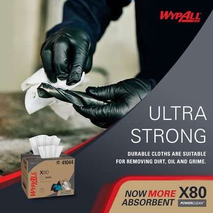 Wypall X80 Reusable Wipes (41044), Extended Use Wipers BRAG Box Format, White, 160 Sheets / Box; 1 Box / Case