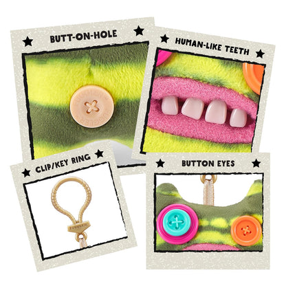 Fuggler - Llaveros serie 3 de ZURU Funny Ugly Monster, felpa, coleccionable, juguete (paquete de 3)