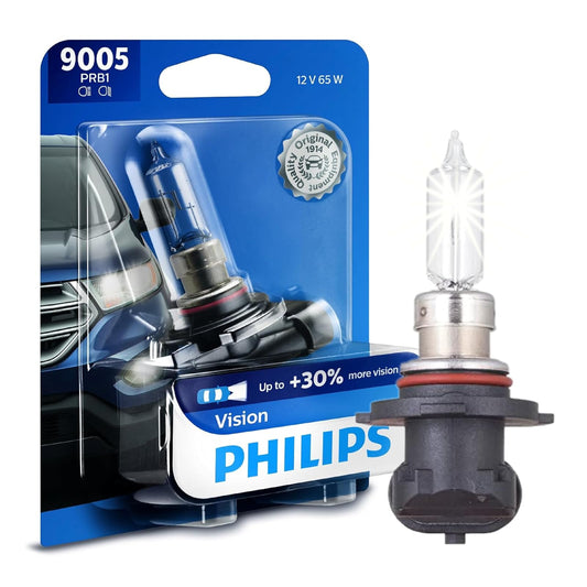 Philips Vision Foco para Faros Delanteros 9005PRB1, Transparente | Sustituye a 9005XV. Devuelve los faros tenues o quemados a un brillo completo; foco halógena de ajuste directo según las