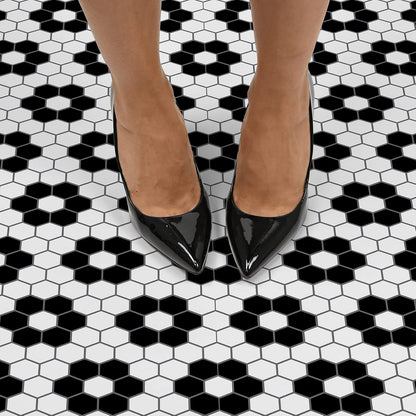 FloorPops FP3931 - Azulejos de piso para despegar y pegar, color negro