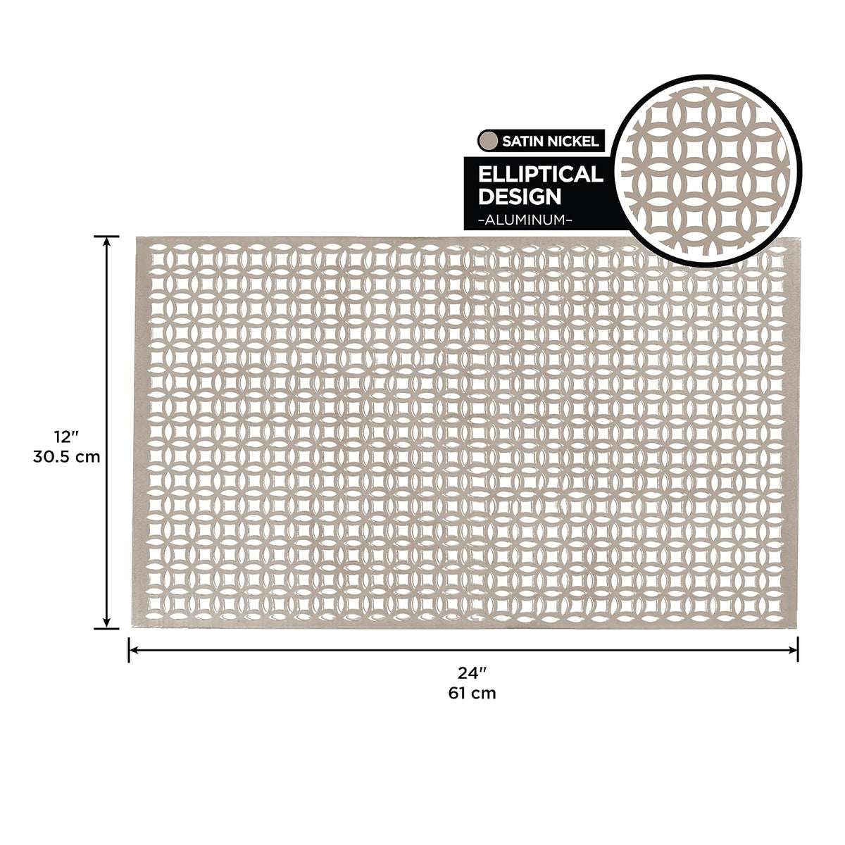 M-D Building Products 57010 Hoja de aluminio elíptico de 0.020 pulgadas de grosor, níquel satinado