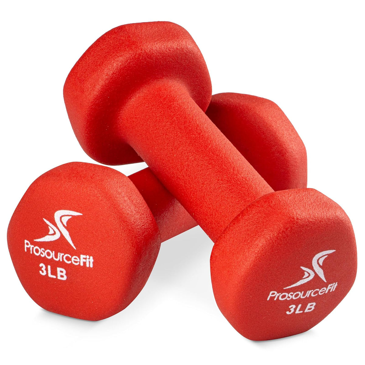ProSourceFit Set de 2 Mancuernas de Neopreno, 1-12 lb - ProSource Discounts Yellow-2lb - Rojo