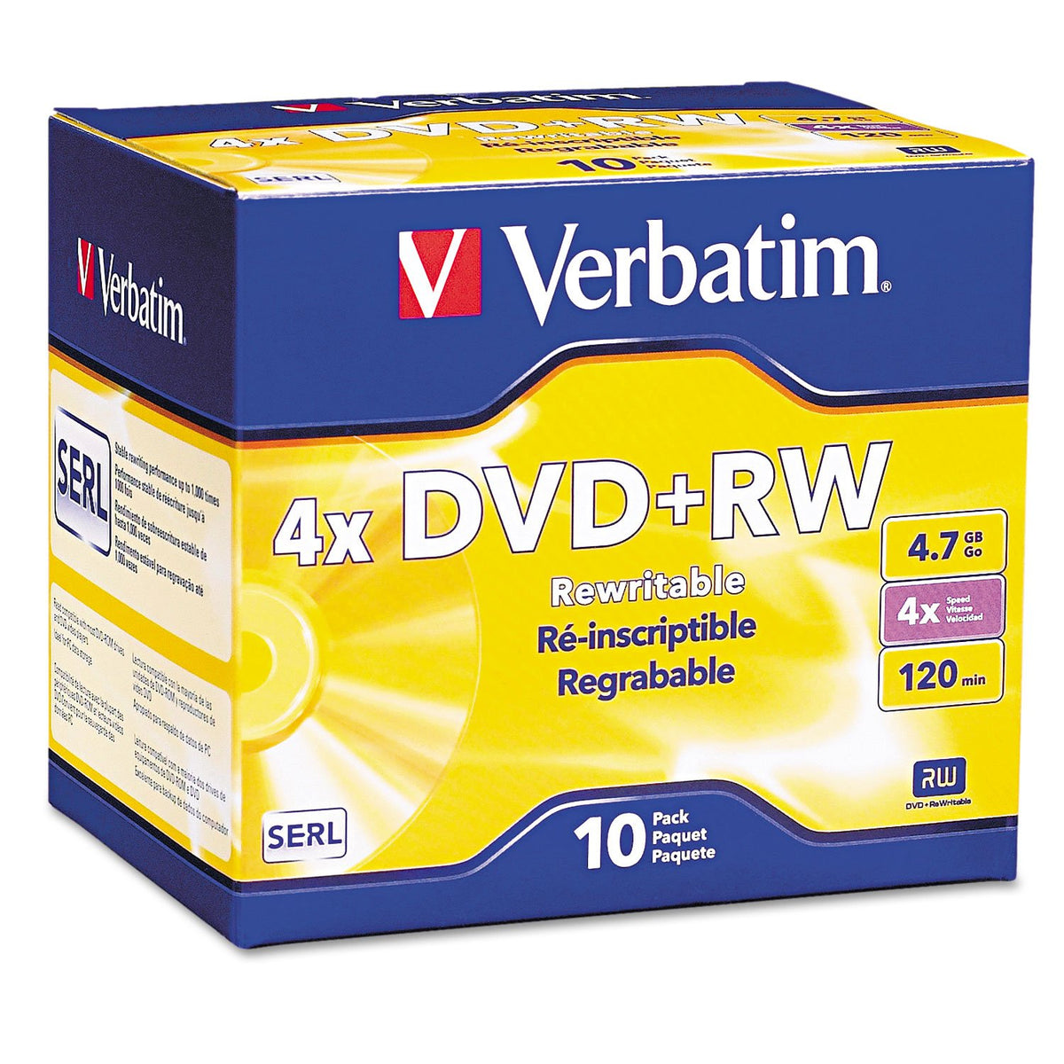 Verbatim DVD+RW 4.7GB 4X DataLifePlus - Cajas estándar, 10 Unidades