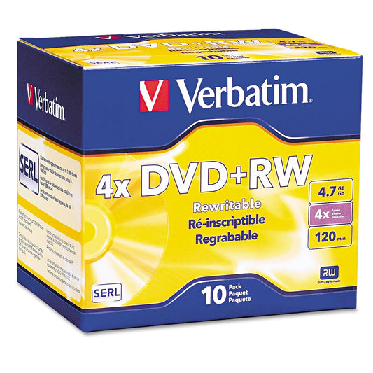 Verbatim DVD+RW 4.7GB 4X DataLifePlus - Cajas estándar, 10 Unidades