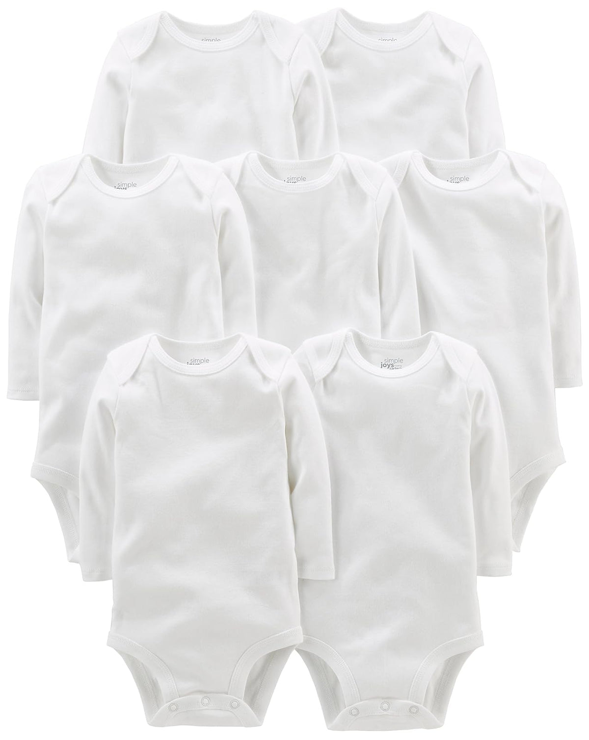 Simple Joys by Carter's Unisex Babies' Long-Sleeve Bodysuit, Pack of 7