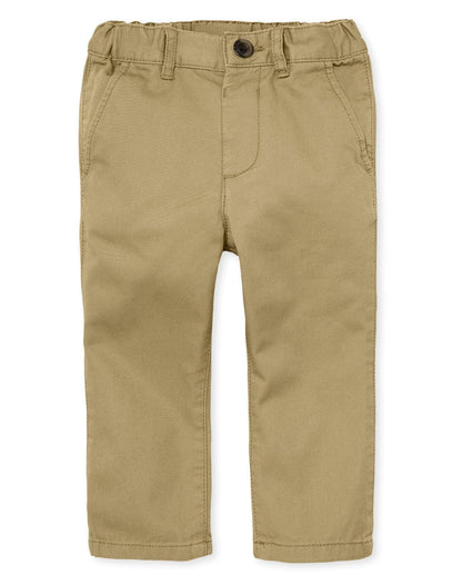 The Children's Place Pantalones Chinos Elásticos para Bebé y Niño - 3 Años - Linaza - 1