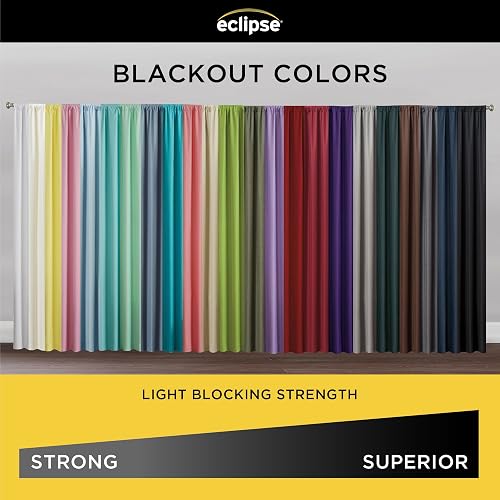 Eclipse Andover - Cortinas Opacas térmicas con Ojales para recámara (2 Paneles), 42 x 84 Pulgadas, Color Beige