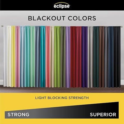 Eclipse Andover - Cortinas Opacas térmicas con Ojales para recámara (2 Paneles), 42 x 84 Pulgadas, Color Beige