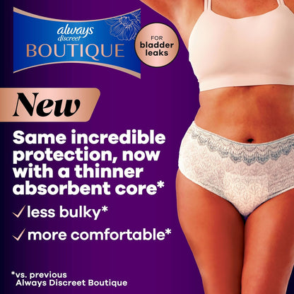 Always Discreet Boutique - Ropa interior para mujer, desechable, máxima protección, Peach versión antigua, Large