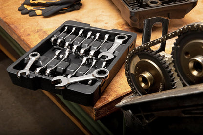 GEARWRENCH Juego de llaves combinadas de carraca SAE/métricas de 14 unidades, 12 puntos, 85206