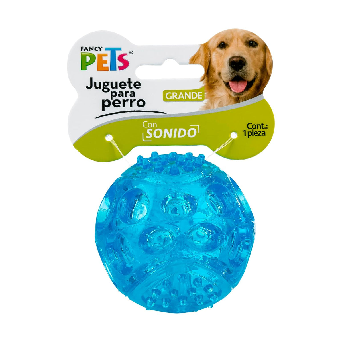 Fancy Pets Juguete Pelota Flexible para Perros GDE con Sonido Squeaker para Morder y Jugar (Paquete de 2)