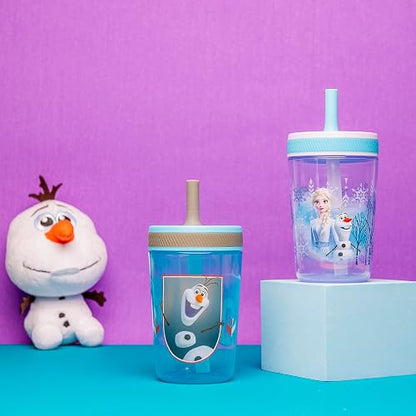 Zak Designs Disney, Botella de agua Frozen de 2 Kelso, Set de 2 piezas, 1