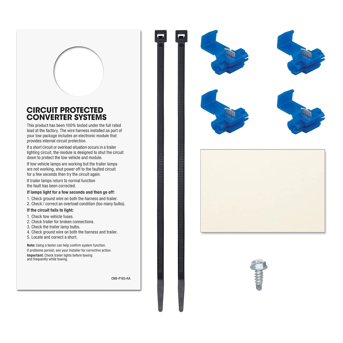 CURT 56175 Convertidor de Luz Trasera de 3 a 2 Cables, Arnés de Cableado de 4 Pines