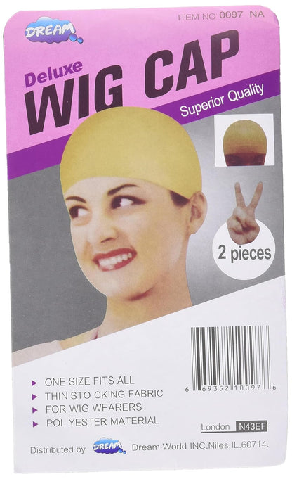Dream Deluxe - Gorra de Peluca - Beige Nude (2 Piezas), Beige/Desnudo, x2