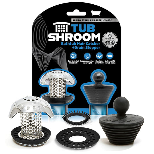 TubShroom - Protector de Drenaje para Tina de Acero Inoxidable, captador de Pelo, Trampa