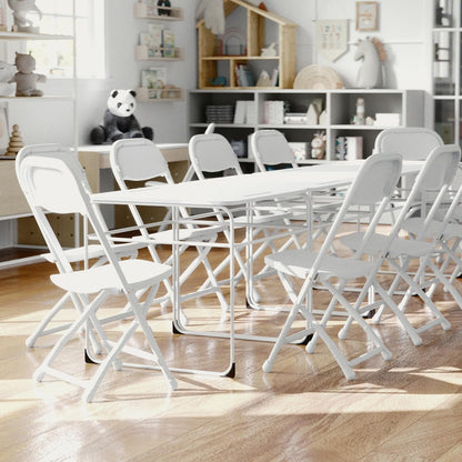 Kids White Plastic Folding Chair