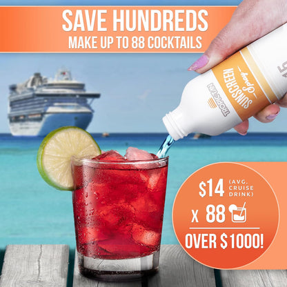 GoPong Cruise Bundle - Frascos de viaje con alcohol oculto (126 onzas en total) - Juego de 13 recipientes de licor secretos para playas, cruceros y eventos deportivos, incluye embudo y boquilla