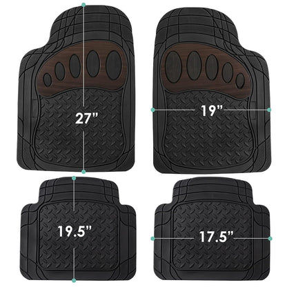 FH Group - Alfombrillas para automóvil de Ajuste Universal, Resistentes al Clima para Todo Tipo de Clima, Goma Resistente para la mayoría de Automóviles, SUV y Camiones, con diseño de Huellas, Juego