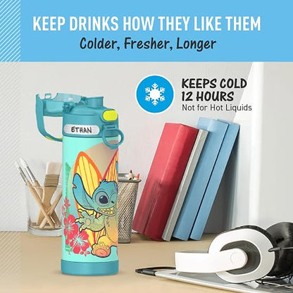 THERMOS FUNTAINER Botella aislada al aspiradora de acero inoxidable de 16 onzas con tapa ancha de boquilla, puntada