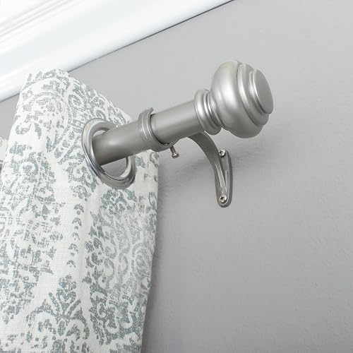 Decopolitan - Juego de Varillas de Tratamiento para urna de Ventana, 2.54 cm, Contemporáneo, Gris (Antique Silver), 72-144-Inch, 1