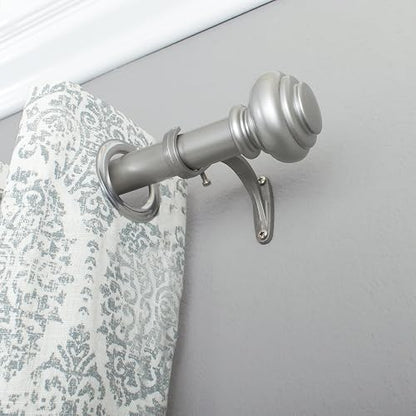 Decopolitan - Juego de Varillas de Tratamiento para urna de Ventana, 2.54 cm, Contemporáneo, Gris (Antique Silver), 72-144-Inch, 1
