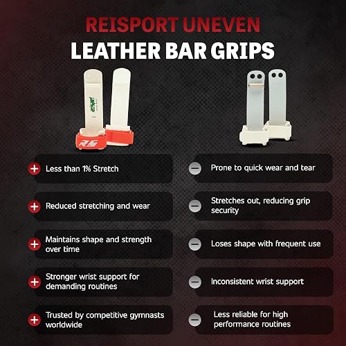 Reisport - Puños asimétricos tipo gancho y lazo para mujer, talla XXS | Un par, tamaño Xx pequeño para gimnastas más jóvenes, uso sobre pulseras, secado al aire lejos del calor directo