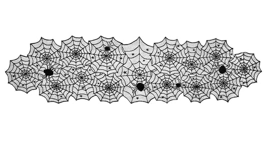 DII Halloween Lace Table Runner for Halloween Parties, Décor, Dinners, 18 by 72-Inch, Black