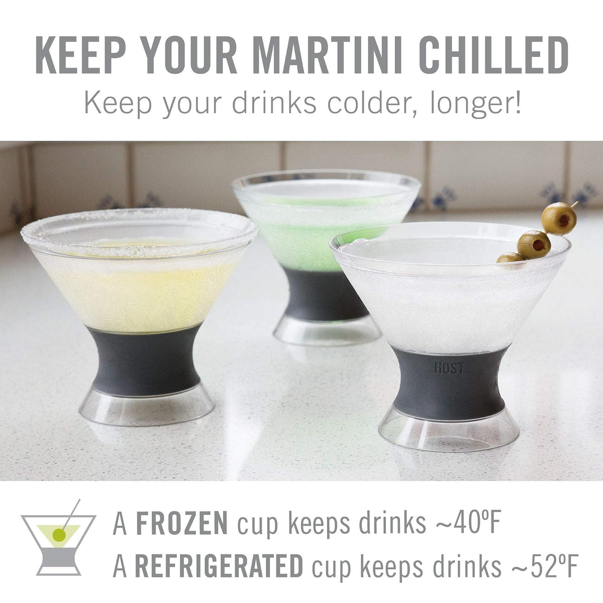 Martini congelación tazas de enfriamiento, Martini Freeze, Transparente, 1
