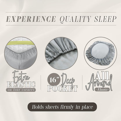 Elegant Comfort - Juego de sábanas de 6 Piezas con Estampado navideño, 1500 Hilos, Material Transpirable y súper Suave, Resistente a Las Arrugas, sábanas bajeras con Bolsillos Inteligentes, 6 Piezas,