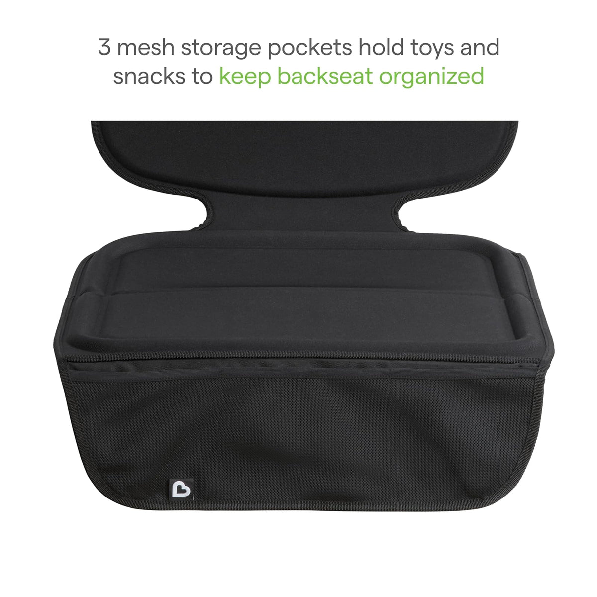Munchkin Elite Seat Guardian Protector de asiento de automóvil para niño con soporte para tabletas, gris oscuro