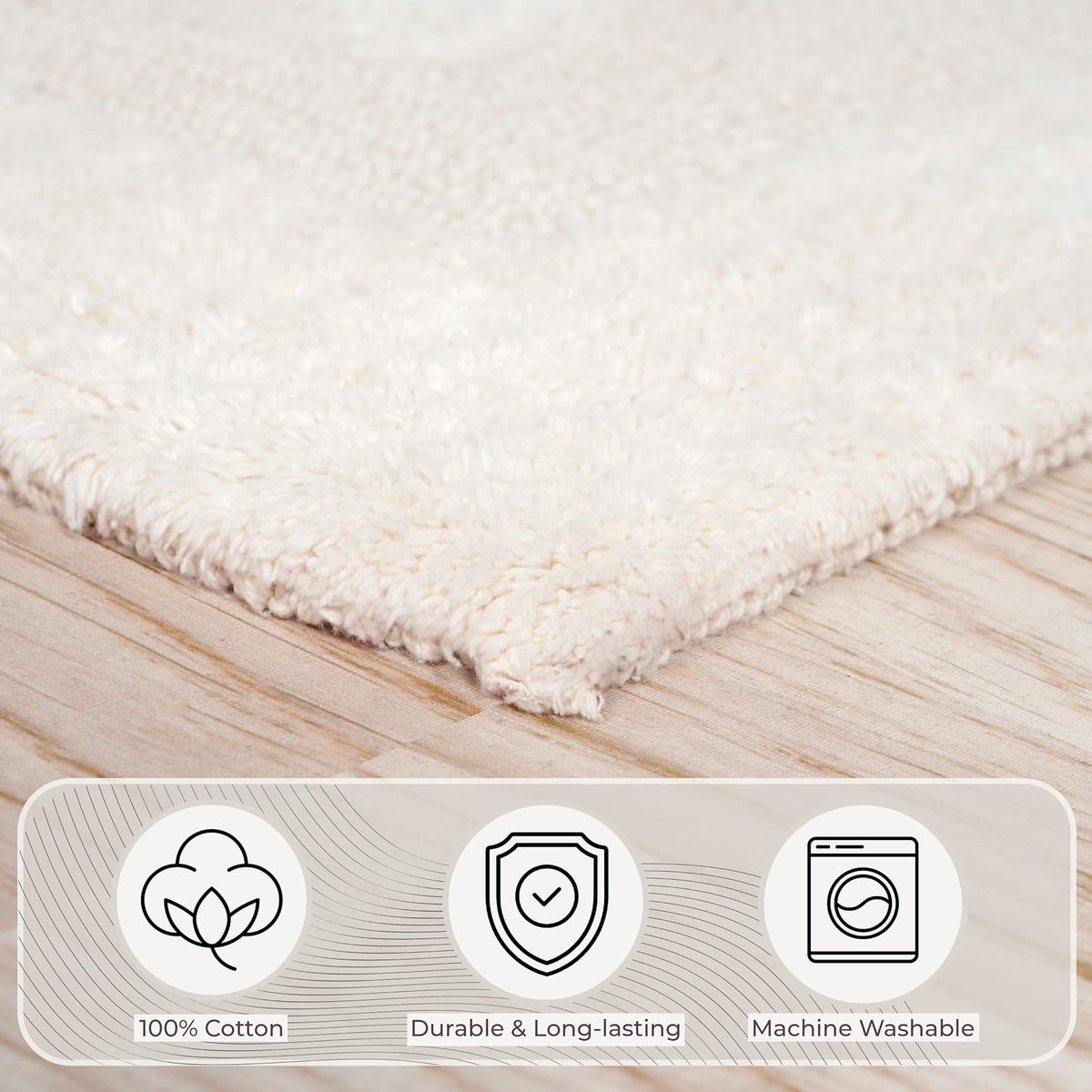 Lavish Home 67-0018-I Reversible Rug Set, Ivory, 2 Piece