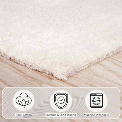 Lavish Home 67-0018-I Reversible Rug Set, Ivory, 2 Piece
