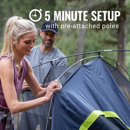 Coleman Skydome Dark Room Tent, 4/6/8/10 Person Family Tent Blocks 90% of Sunlight & Sets Up in 5 Minutes, Weatherproof Tent Offers 20% More Headroom